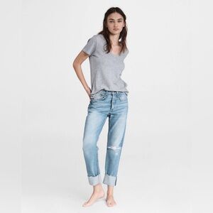 Rag & Bone Rosa mid rise boyfriend jeans distressed size 25 Jones wash